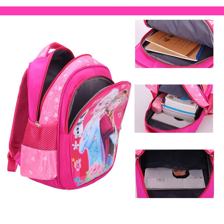 Balo cho bé gái tiểu học siêu đẹp size 38cm hình nhân vật hoạt hình Elsa yêu thích cho con yêu