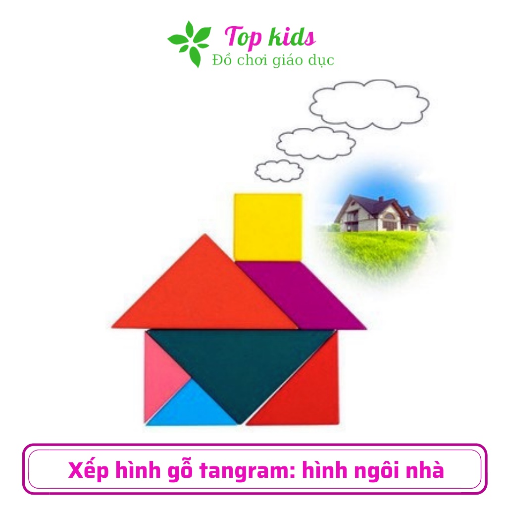 Xếp hình gỗ tangram đồ chơi xếp gỗ montessori thông minh trí tuệ cho bé trai bé gái - TOPKIDS