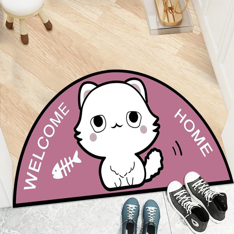 PVN49676 Thảm Chùi Chân Chống Trượt 3D Hình Quạt In Hình Thú Dễ Thương Giá Rẻ