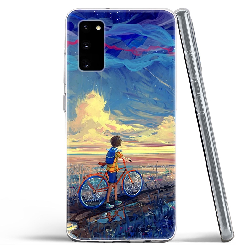 Ốp lưng silicone hình xe đạp cho Samsung Galaxy S10 S9 S8 Plus S10e S7 Edge J8 2018