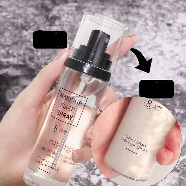 Xịt Nhũ Cố Định Khóa Lớp Trang Điểm Hanumu Make-up Fixed Spray Bản Dupe Của Mac Fix+ Shimmer