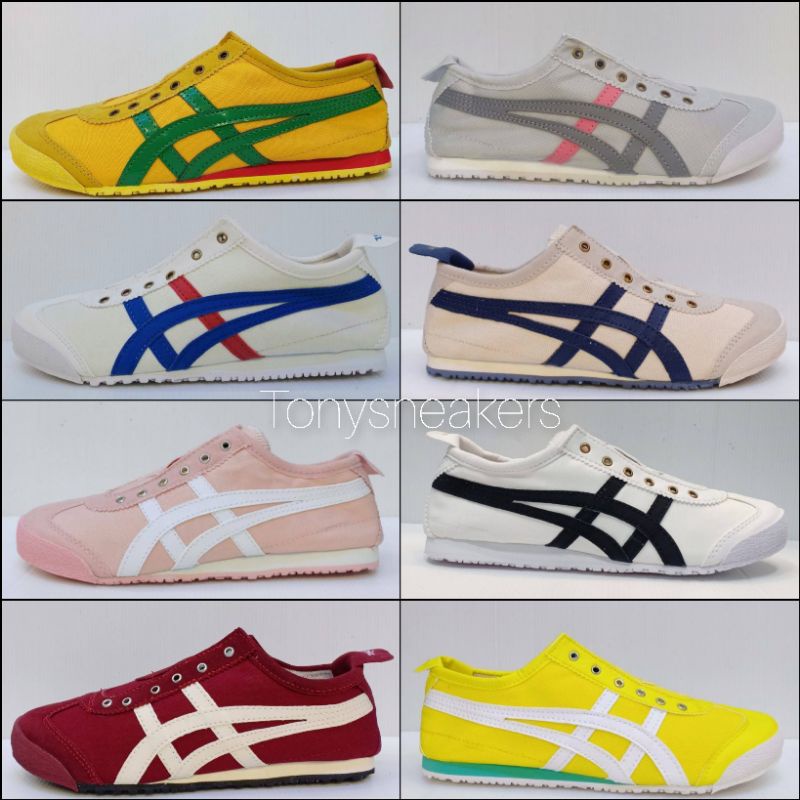 Giày Thể Thao Asics Onitsuka Tiger Slip On Xám Màu Hồng Đào / Xám / Xanh Navy