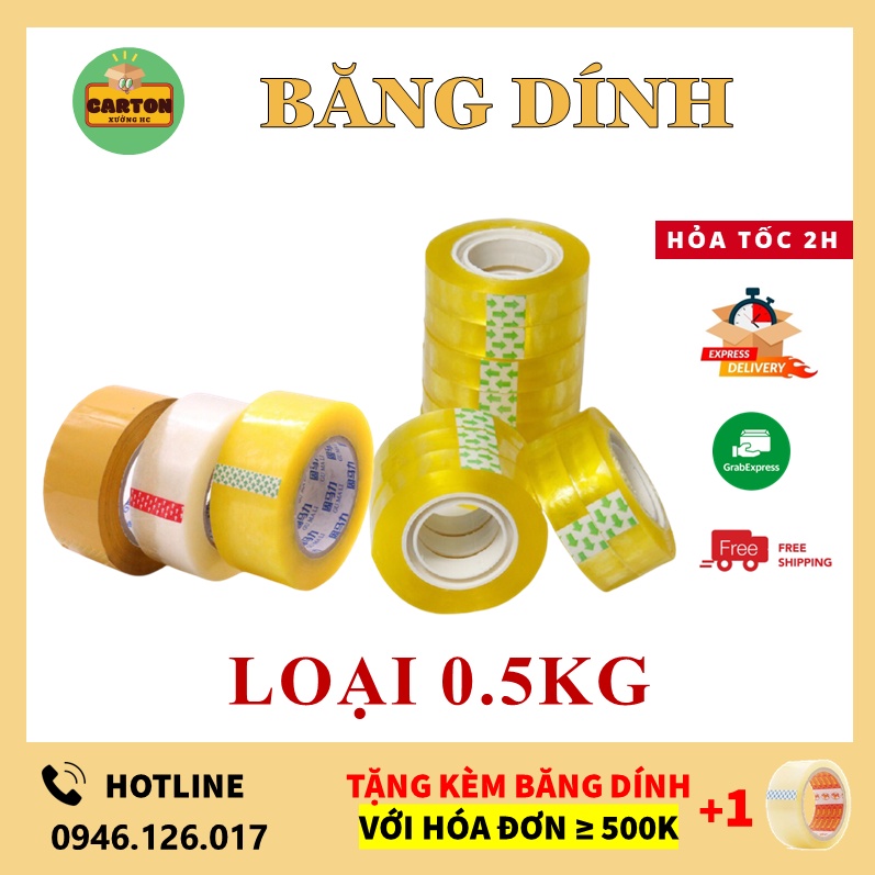 Băng Dính 0.5kg Lõi Mỏng 5li Đóng Hàng Giá Rẻ, Chất Lượng - Băng Keo Gói Hàng