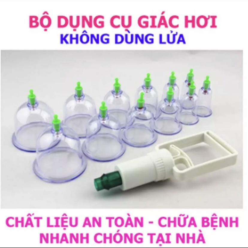 Bộ Giác Hơi 12 Ống Không Dùng Lửa An Toàn Tiện Dụng