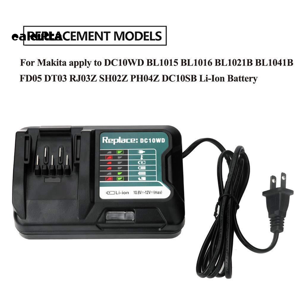 Thiết bị sạc phích cắm US thay thế dành cho Makita 10.8V 12V DC10WD BL1016 BL1021B BL1041B FD05