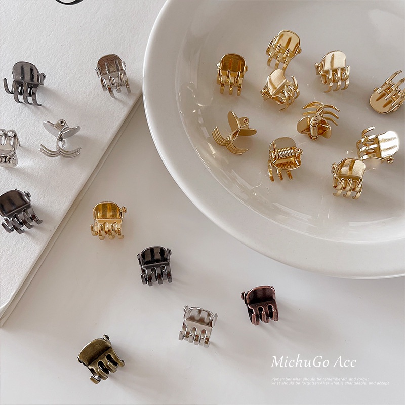 Set 4/6/8 Kẹp Tóc Mini Đơn Giản Thời Trang Theo Phong Cách Hàn Quốc