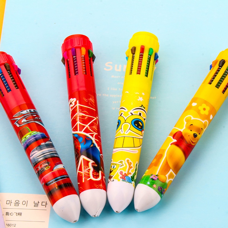 Bút Bi 10 Màu Với Họa Tiết Hoạt Hình Xinh Xắn