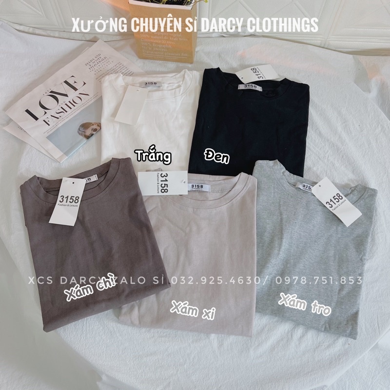 áo thun trơn 3158 ✨ FREESHIP ✨ áo thun cotton unisex nam nữ