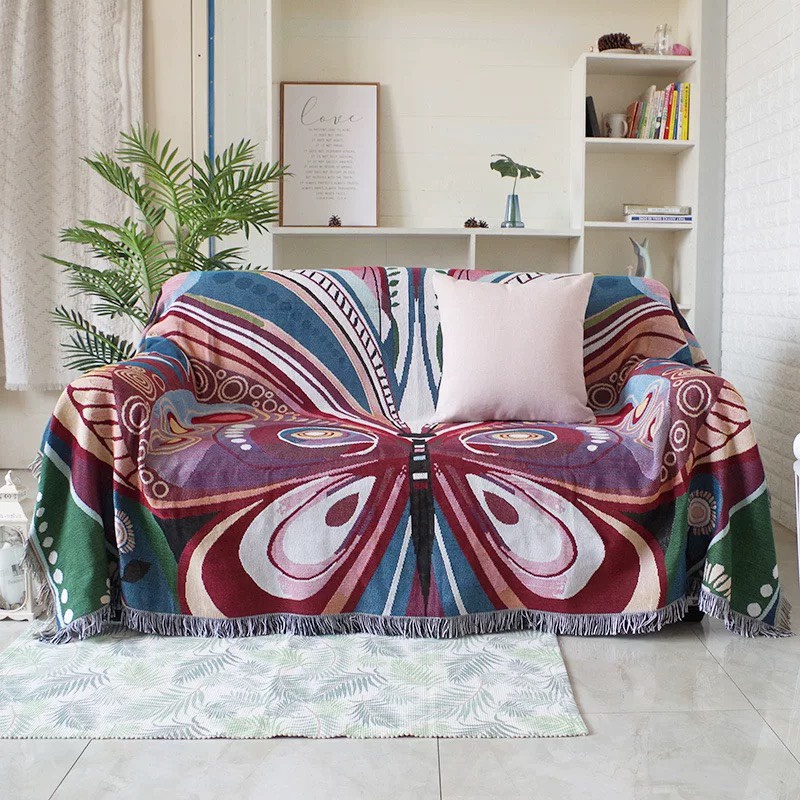 Thảm trải Sofa dệt cao cấp hình hình con công