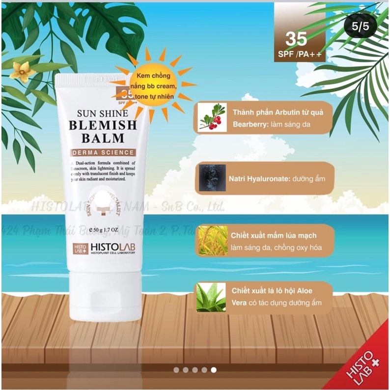 KEM CHỐNG NẮNG BB CREAM - SUN SHINE BLEMISH BALM SPF 35/PA ++ chính hãng Hàn Quốc