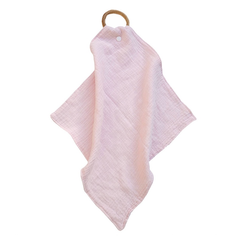 Yếm Ăn Cotton Có Vòng Nhẫn Kiểu Bandana Dành Cho Bé Sơ Sinh