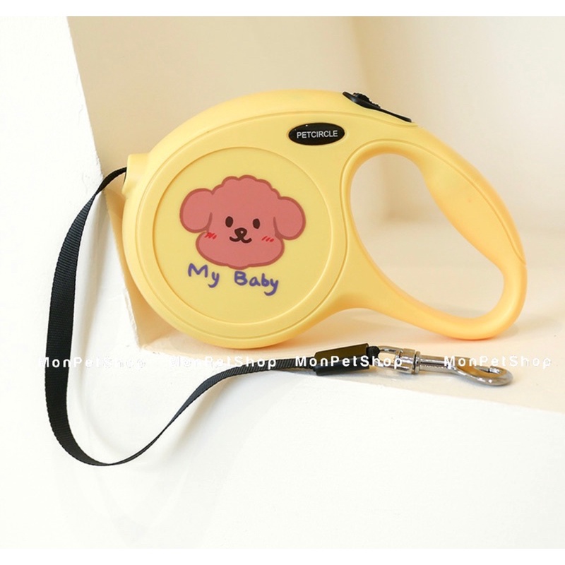 Dây dắt tự động 5M hoạ tiết cún dễ thương