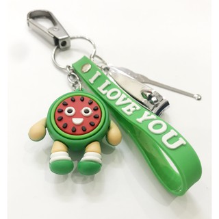 (HOT) BỘ MÓC KHÓA SIÊU XINH DƯA HẤU CƯỜI MAY MẮN 5 IN 1 ĐA NĂNG