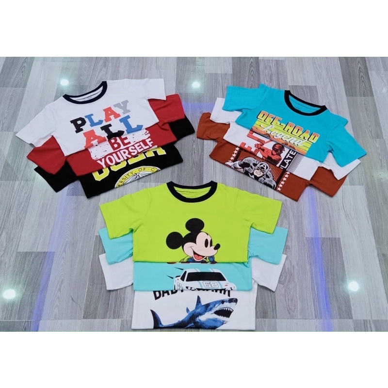 Bộ bé trai cotton lên từ vải dư size đại plaec