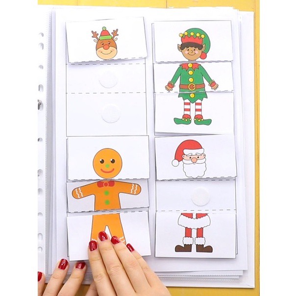 Bộ học liệu bóc dán Montessori Giáng sinh Christmas cho bé - Đồ chơi giáo dục sớm Montessori J32