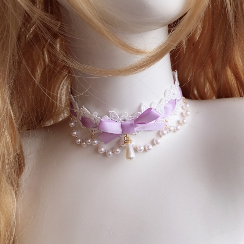 Vòng Cổ Choker Đính Nơ Phong Cách Lolita Dễ Thương Dành Cho Nữ