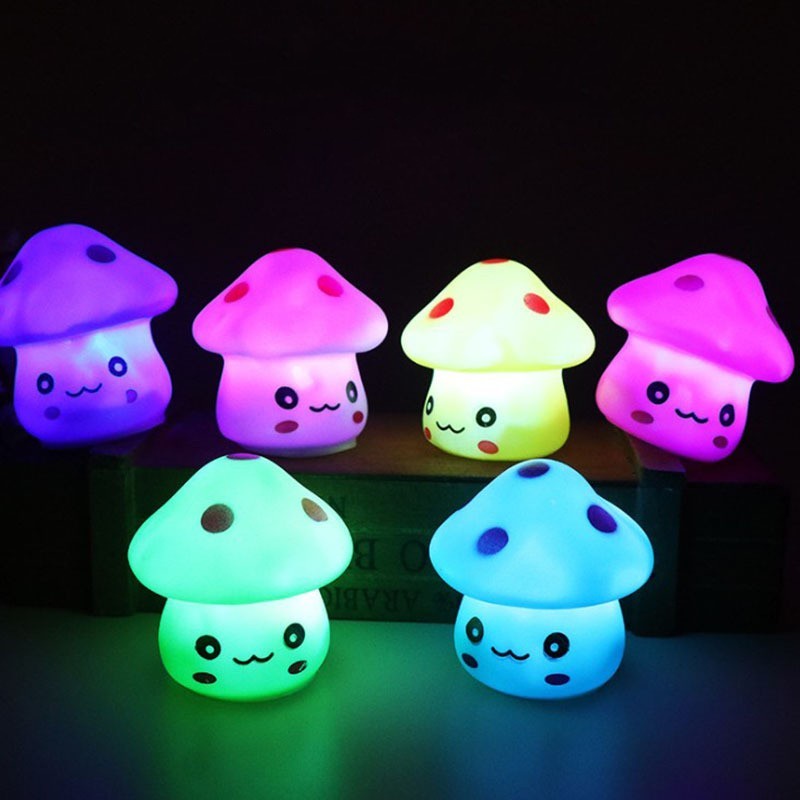 1 Đèn Ngủ LED Hình Cây Nấm Mini Mềm Mại Cho Bé