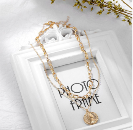 Vòng Cổ Nhiều Lớp Bằng Kim Loại Thời Trang Cho Nữ