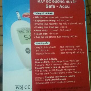 Máy đo đường huyết Safe - Accu