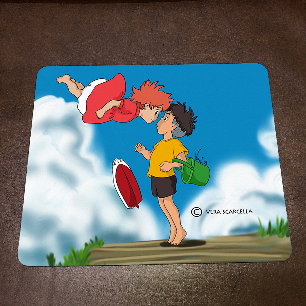 Lót chuột máy tính Anime Ponyo Wallpapers 1 Mousepad cao su êm ái. Nhận in theo yêu cầu