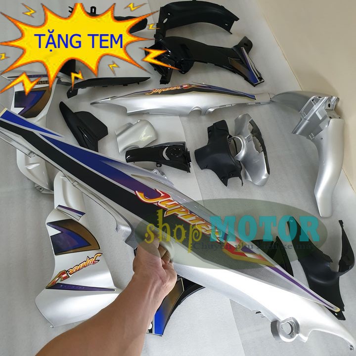 Bộ nhựa áo xe JUPITER V nhựa ABS nguyên sinh MÀU BẠC -B1113