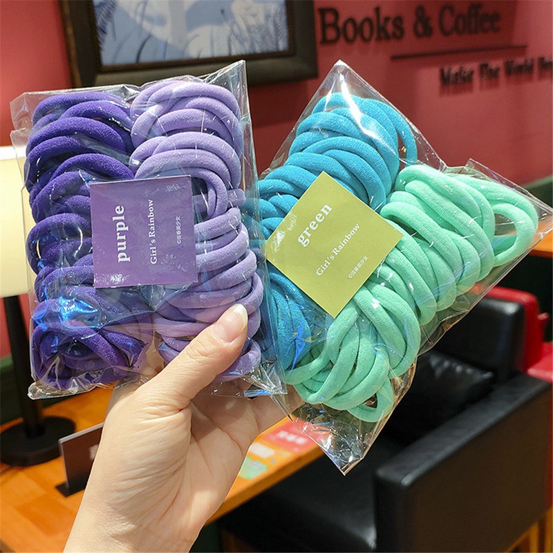 Set 50 Dây Buộc Tóc Co Giãn Nhiều Màu Cho Bé Gái