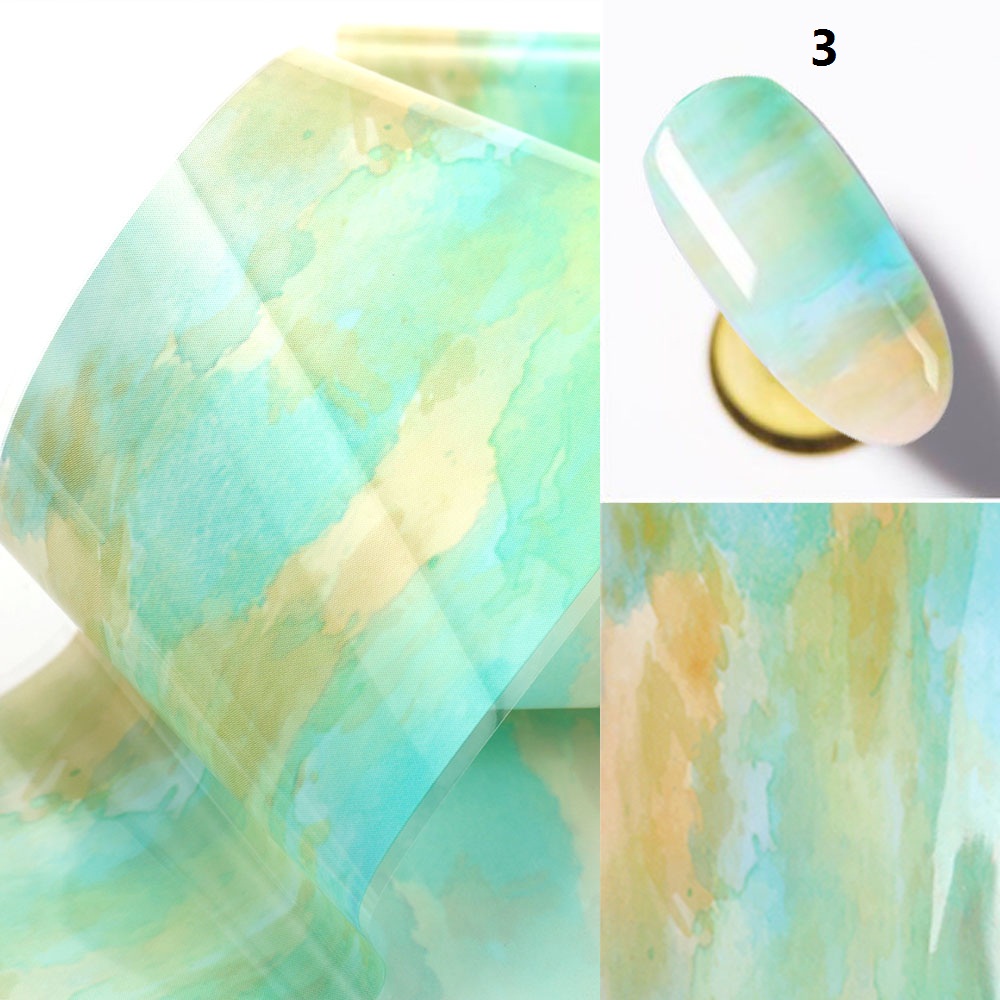 (Hàng Mới Về) Miếng Dán Trang Trí Móng Tay Họa Tiết Đá Cẩm Thạch Cổ Điển