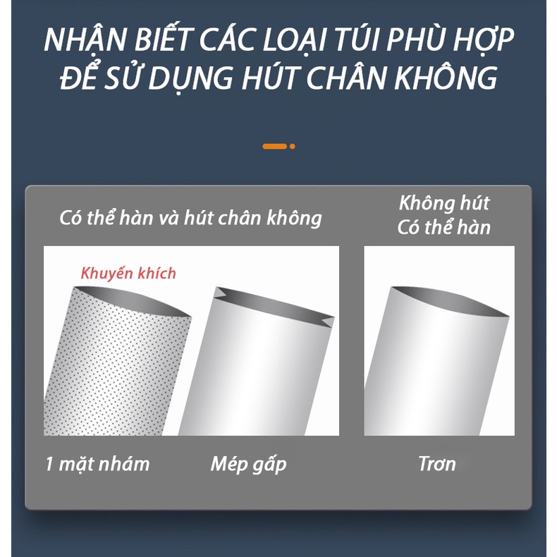 Máy hút chân không thực phẩm không kén túi cao cấp, máy ép chân không kèm hàn túi bảo quản thực phẩm tốt