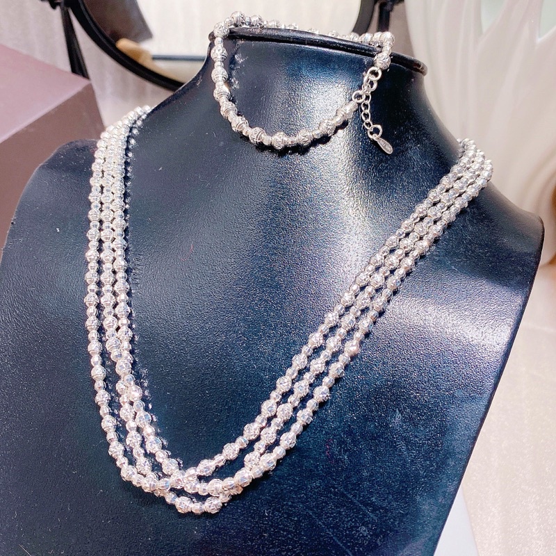 Dây và lắc bi bạc Ta nguyên chất