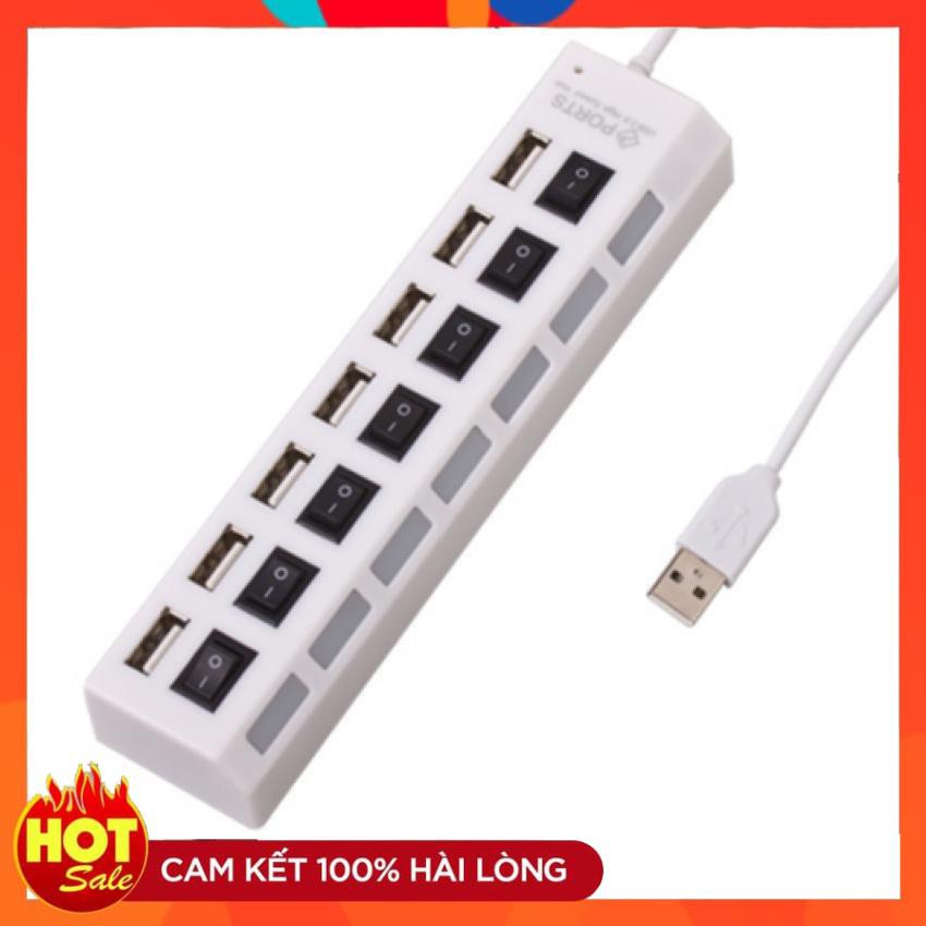 [Loại 1] Bộ chia 7 cổng USB có công tắc, đèn led