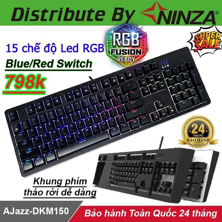 Bàn phím cơ Ajazz DKM150 RGB [Bảo hành 24 tháng] Fuhlen Subverter M87s