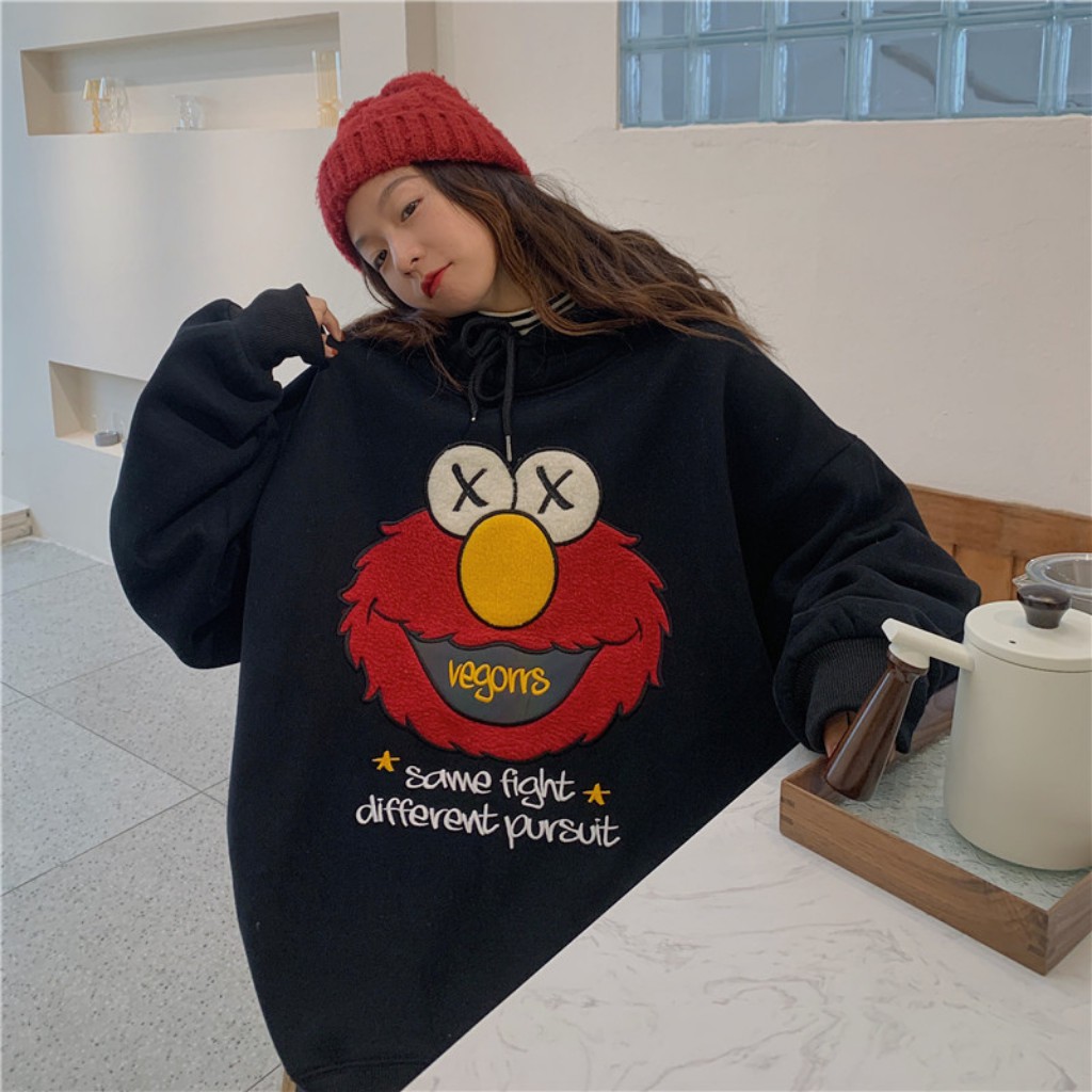 Áo khoác nỉ Hoodie Nam Nữ phong cách hàn quốc cá tính chất nỉ trần bông từ 50-75kg | BigBuy360 - bigbuy360.vn