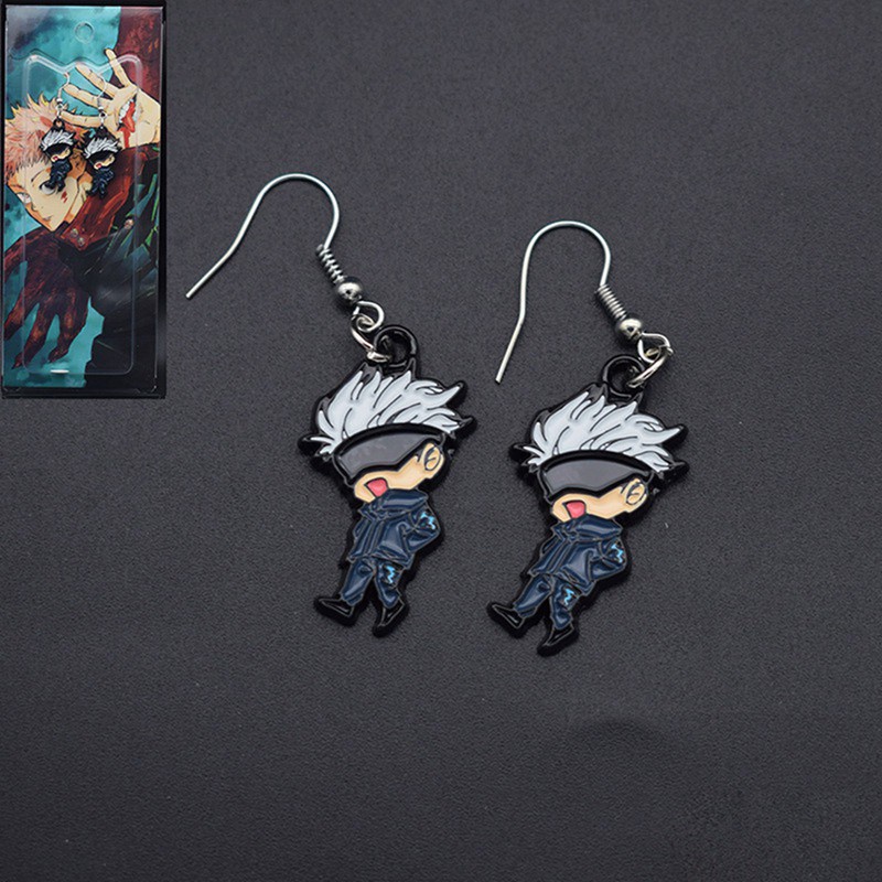 Anime Jujutsu Kaisen Stud Earring Yuji Itadori Satoru Gojo Acrylic Earrings Resin Epoxy Jewelry