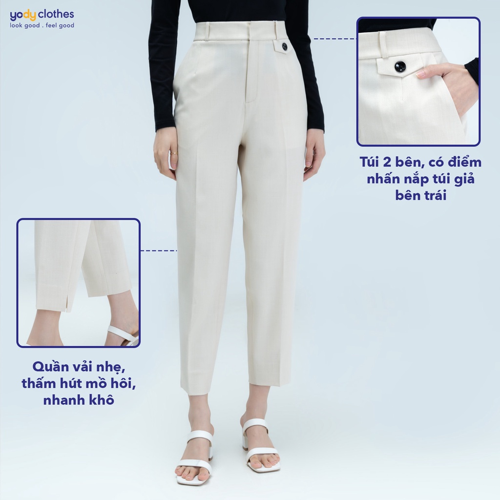Quần âu baggy nữ YODY lưng cao siêu nhẹ mềm mại thoáng khí QAN4801