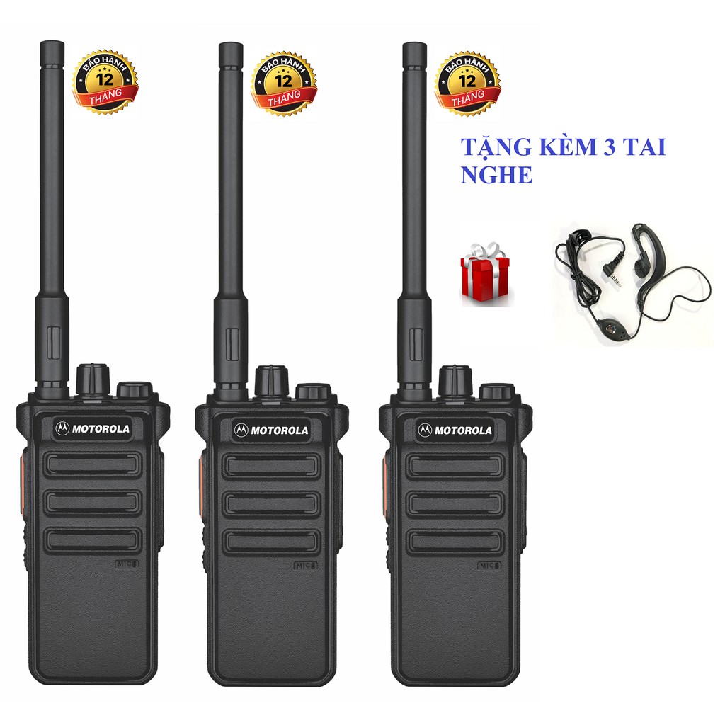 Bộ 3 Bộ đàm công suất lớn với đàm cầm tay 10W Motorola CP1688IS (Chuẩn công trường siêu bền, cự ly siêu xa)