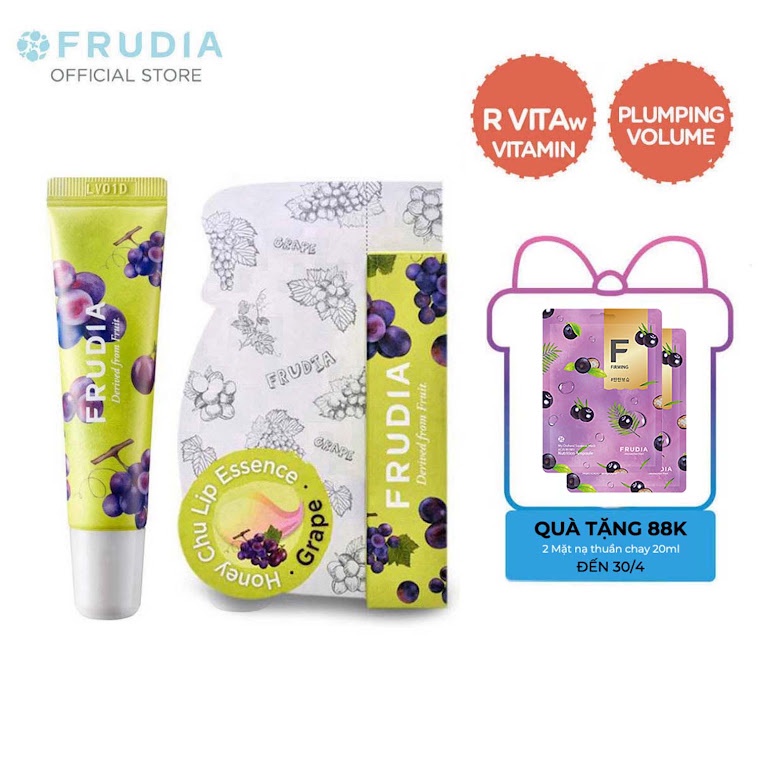 [Tặng 88k] Son Dưỡng Môi Chiết Xuất Từ Nho và Mật Ong Frudia Grape Honey Chu Lip Essence 10g