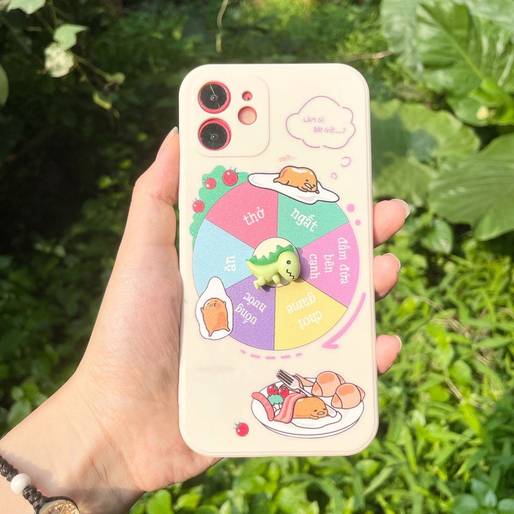 Ốp lưng iphone cạnh vuông bảo vệ camera gắn khủng long nổi xoay ốp iphone 5/5s/6/6plus/7plus/x/xs/promax/12promax bi352