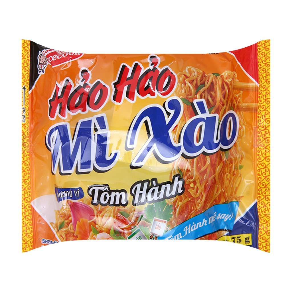 Thùng 30 gói Mì xào khô Hảo Hảo tôm hành 75g