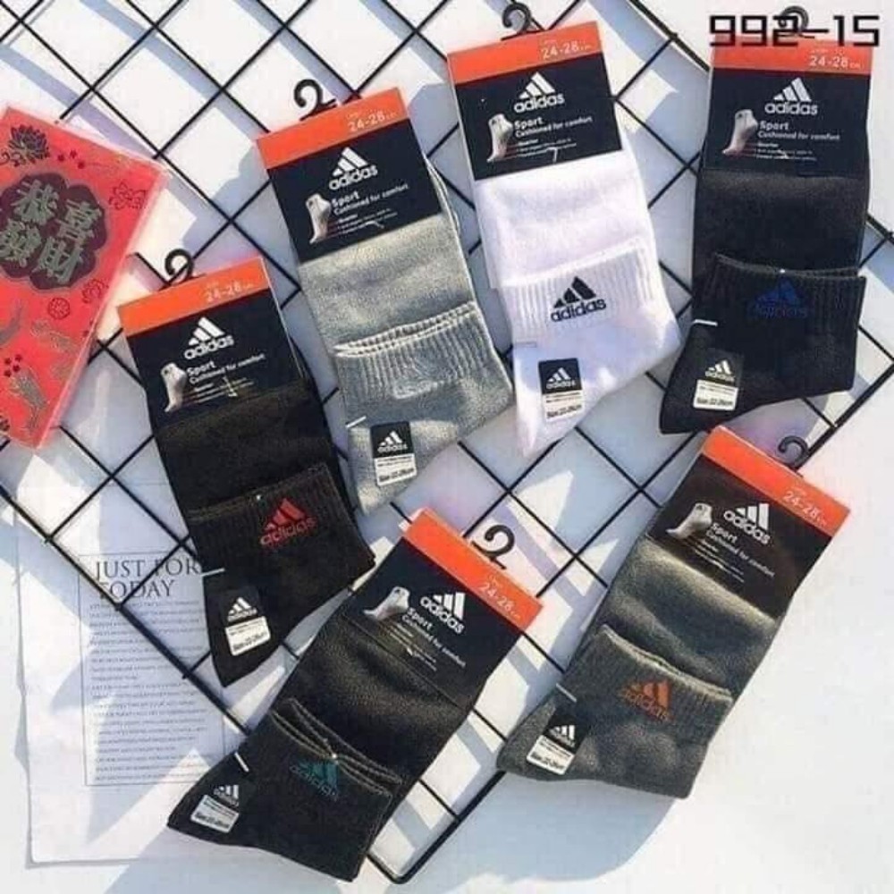 Tất Nam ADiDas cổ cao logo thêu nổi cao cấp