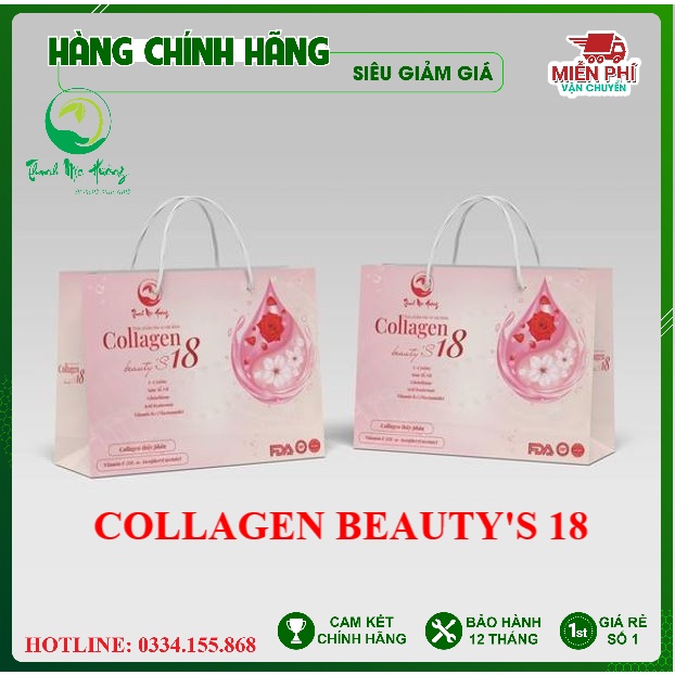 Collagen Thanh Mộc Hương Beauty's18 Dạng Bột Cốm Thủy Phân, Glutathion, Sâm Tố Nữ, Mờ Nám, Sáng Da, Ngừa Khô Hạn