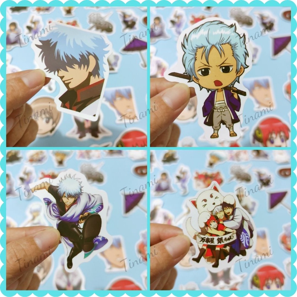 50 Sticker anime Gintama Linh hồn Bạc hình dán điện thoại laptop vali ván trượt mũ bảo hiểm xe máy sưu tầm decor phòng