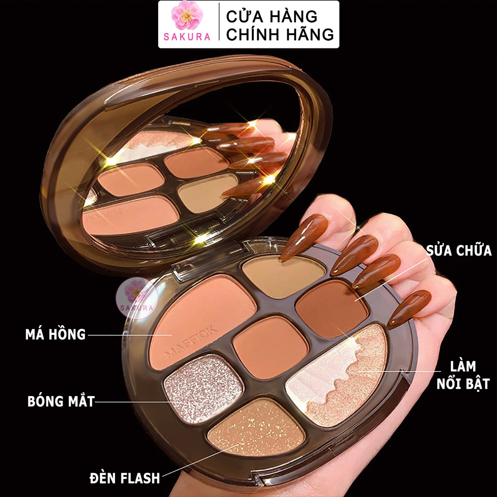 Bảng phấn mắt nội địa trung Maffick Dikalu Lameila 8 ô màu bắt sáng mắt nhũ che khuyết điểm tiện lợi bền màu lâu trôi