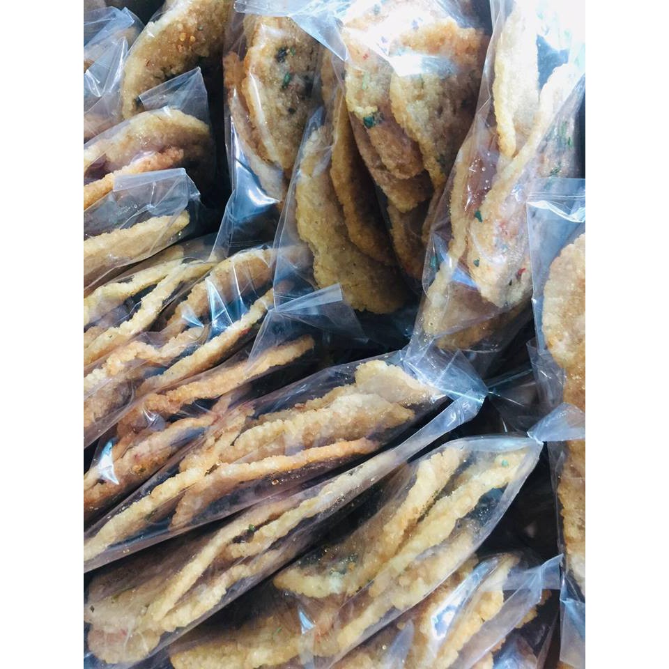 500g cơm cháy khô gà lá chanh cam kết không pha bột