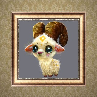 Bộ tranh đính đá 5D tự làm DIY hình chú dê dễ thương trang trí nhà sáng tạo