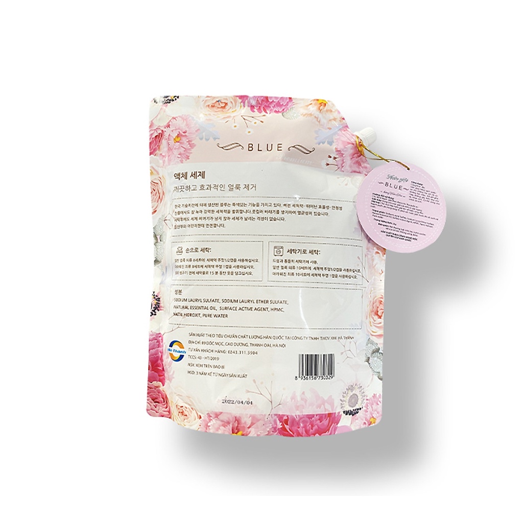 Nước Giặt Blue 2000ml Hương Nước Hoa Sản Xuất Theo Công Nghệ Hàn Quốc An Toàn Cho Gia Đình Bạn