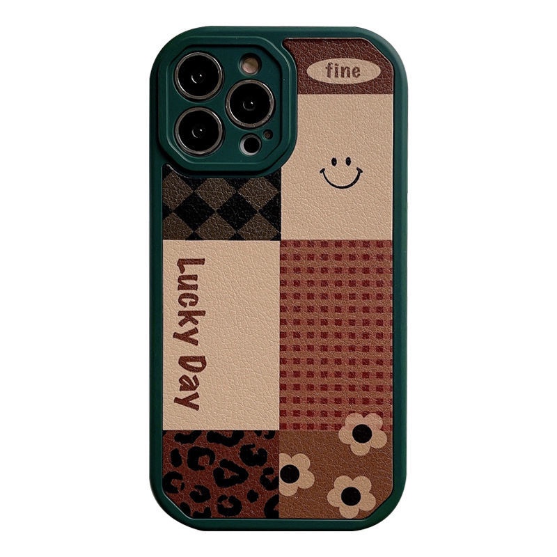 Ốp Điện Thoại Mềm Họa Tiết Mặt Cười Màu Xanh Lá 6710 Cho IPhone 12 13 11 Pro Max X Xs Max Xr