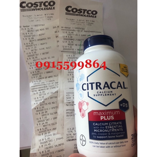 Viên uống bổ sung CANXI CITRACAL Maximum Calcium citrate 280v