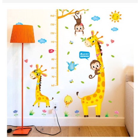 Decal Hươu đo chiều cao ngộ nghĩnh cho bé