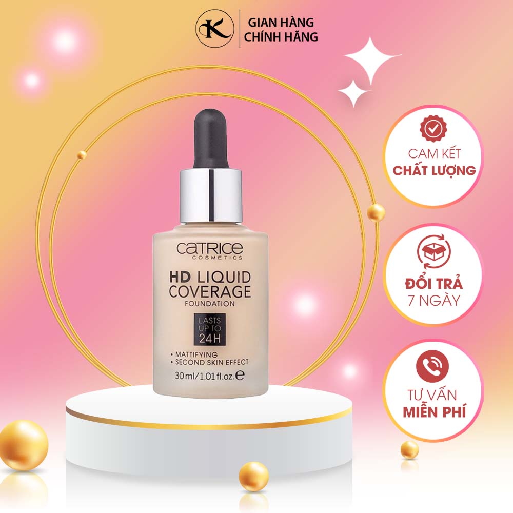 Kem nền chống nắng CATRICE HD Liquid Coverage Foudation Lasts Up To 24H KUN040