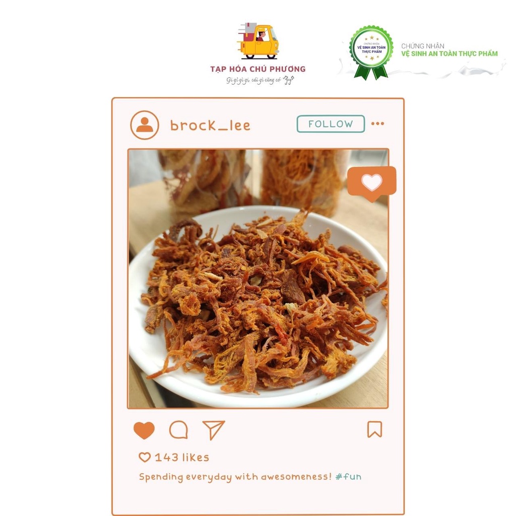 Khô heo cháy tỏi thơm ngon túi ăn thử 100gr - Tạp hóa chú Phương